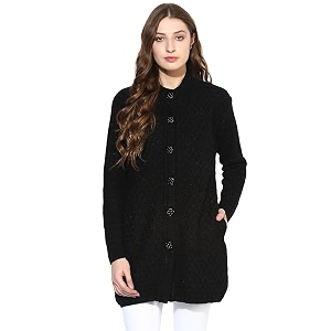 One femme Womens Woollen Solid Color Coat