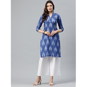one femme women ikat printed kurta