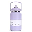 One Gallon Large Insulated Water Bottle with Handle, 133 oz, Purple, 4000 ml Tumbler Jug, Insulated Container, Insulated Jar, Leak-Proof, 304 SS Thermal Mug, Hot/Cold Beverages, Sports, Travel, Gym