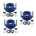 One N Done Toilet Flange Repair Kit – Complete Toilet Wax Ring Replacement Kit – Durable Waxless Toilet Ring – Includes Toilet Flange Bolts, Toilet Bowl Caps, and Toilet Flange Extension Kit (3 Pack)