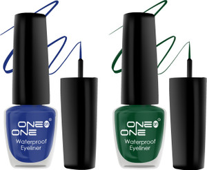 one on one waterproof eyeliner set of 2  long lasting eyeliner smudge proof eye makeup 10 ml