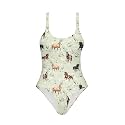 One Piece Bathing Suit for Teen Girls Comfy Crewneck Backless Bathing Suit