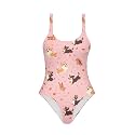 One Piece Bathing Suit for Teen Girls Comfy Crewneck Backless Bathing Suit
