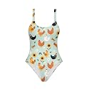 One Piece Bathing Suit for Teen Girls Comfy Crewneck Backless Bathing Suit