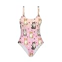 One Piece Bathing Suit for Teen Girls Comfy Crewneck Backless Bathing Suit