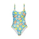One Piece Bathing Suit for Teen Girls Comfy Crewneck Backless Bathing Suit