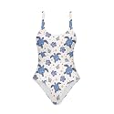 One Piece Bathing Suit for Teen Girls Comfy Crewneck Backless Bathing Suit