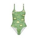 One Piece Bathing Suit for Teen Girls Comfy Crewneck Backless Bathing Suit