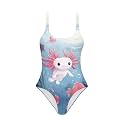 One Piece Bathing Suit for Teen Girls Comfy Crewneck Backless Bathing Suit