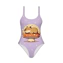 One Piece Bathing Suit for Teen Girls Comfy Crewneck Backless Bathing Suit