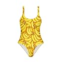 One Piece Bathing Suit for Teen Girls Comfy Crewneck Backless Bathing Suit