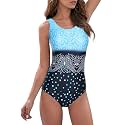 One Piece Bathing Suit for Women Front Cross Athletic Tummy Control Swimsuits V Neck Slimming Swimwear