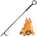 One-Piece Fire Poker for Fire Pit Outdoor 26in Manganese Steel