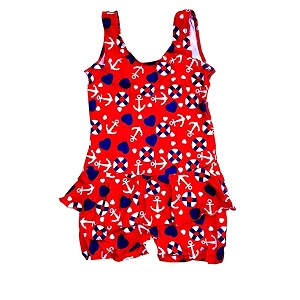 One Piece Girls Synthetic Digital Printed Swimming