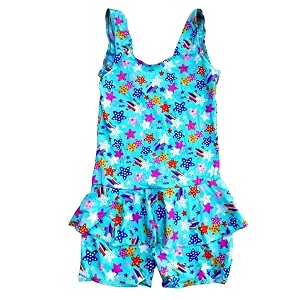 One Piece Girls Synthetic Digital Printed Swimming