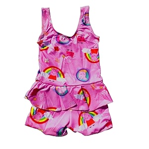 One Piece Girls Synthetic Digital Printed Swimming