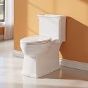 One-Piece Toilet with Classic Design, ADA Height, 1.28 GPF, Durable Ceramic Toilet for Bathroom, CUPC Certified