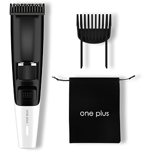 one plus op 13 professional rechargeable cordless beard hair comb kit with guide combs brush usb cord for men 120 min runtime 20 length settings white