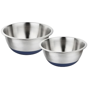 a-one stainless steel mixing bowl with anti-skid basedurable stainless steel bowls for easy storage with 2 differnt sizes combo pack 24cmamp28cm silver 2500ml