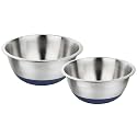 A-ONE Stainless Steel Mixing Bowl With Anti-Skid Base|Durable Stainless Steel Bowls For Easy Storage With 2 Differnt Sizes Combo Pack (24Cm&amp;28Cm, Silver), 2500Ml