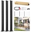 8-12FT Modular Cable Railing Kit for Deck 36Inch, 3 Level Black Post