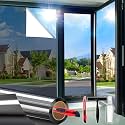 One Way Window Privacy Film See Out Not in, Window Tint for Home, Reflective Mirror Glass Windows Coverings Sun Heat UV Blocking, Silver, 23.6 Inch x 157.4 Inch