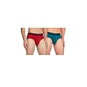 ONE8 by Virat Kohli Men's Solid Brief (Pack of 2) (203F_Brick Red/Sea Green_x-Large)