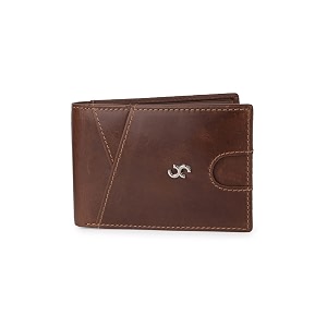one8 by virat kohli premium leather lightweight credit card holder wallet with rfid blocking lining for men perfect for gifting purposes - brown