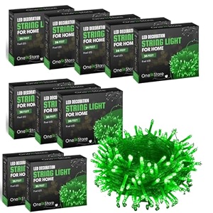 one94store 36 ft green led pixel string lights  360 decorative serial lights with flexible copper wire for diwali christmas wedding party amp home dcor  fairy lights  pack of 10