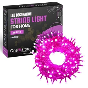 one94store 36 ft pink led pixel string lights  360 decorative copper wire serial fairy lights for diwali christmas wedding party amp home decor  pack of 10