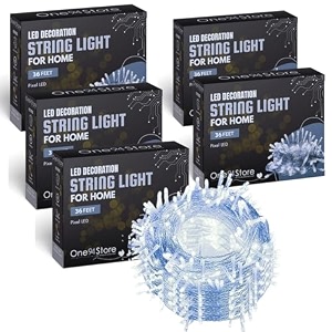 one94store led pixel series string light 36 feet long 360 degree led bulb light series copper led pixel string light for home diwali christmas decoration pack of 5 blue