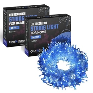 one94store led pixel string light pack of 3  36 ft copper wire fairy lights bright blue decorative lights for diwali decoration home dcor pooja festival christmas wedding amp party