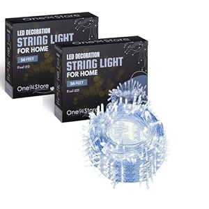 one94store led pixel string light pack of 3  36 ft copper wire fairy lights bright white decorative lights for diwali decoration home dcor pooja festival christmas wedding amp party