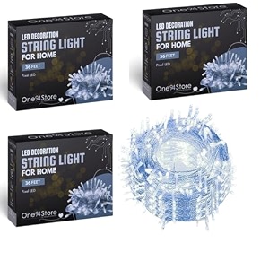 one94store led pixel string light pack of 10  36 ft flexible copper wire fairy light with 360 bright green led bulbs decorative pixel series for home diwali christmas wedding amp party decoration