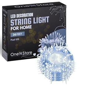 one94store led pixel string light pack of 10  36 ft flexible copper wire fairy light with 360 bright green led bulbs decorative pixel series for home diwali christmas wedding amp party decoration