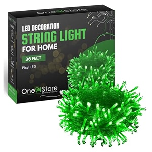 one94store led pixel string light pack of 1  36 ft copper wire fairy lights bright green decorative lights for diwali decoration home dcor pooja festival christmas wedding amp party