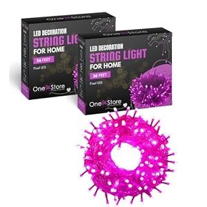 one94store led pixel string light pack of 5  36 ft copper wire fairy lights bright pink decorative lights for diwali decoration home dcor pooja festival christmas wedding amp party