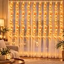 One94Store Peach Artificial Flower Curtain LED String