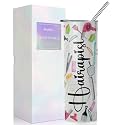 Onebttl Hair Stylist Gifts For Women, Female, Her - Hairapist - 20oz/590ml Stainless Steel Insulated Tumbler with Straw, Lid, Message Card - Thank You for Hairdresser, Hairstylist