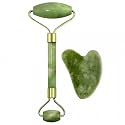 Onefire Face Stone Jade Roller Massager with Gua Sha Stone And Ice Roller Set Facial Roller 100% Natural Stone Jade Roller For Skin Eye Neck Body Ice Cube Roller Women Men Beauty
