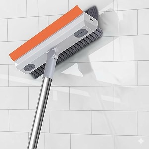 oneflesh multifunctional 3 in 1 bathroom cleaning brush with wiper and long handle scrubbing tiles and floor brush efficient cleaning for wall kitchen bathroom