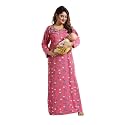 Onekbhalo Women39s- Full Sleeves-Feeding- Nursing- Maternity NightyMaxiGownNightdressNightwear-