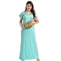 Onekbhalo Women39s- Full Sleeves-Feeding- Nursing- Maternity NightyMaxiGownNightdressNightwear-