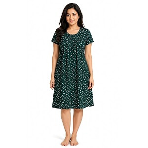 Onekbhalo Women Cotton Night Dress Printed Culf