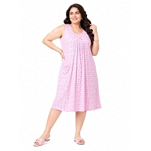 Onekbhalo Women Cotton Night Dress Printed Culf