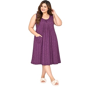 Onekbhalo Women Cotton Night Dress Printed Culf