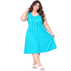 Onekbhalo Women Cotton Night Dress Printed Culf