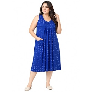 Onekbhalo Women Cotton Night Dress Printed Culf