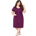 Onekbhalo Women Cotton Night Dress Printed Culf