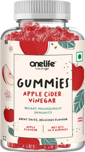 onelife apple cider vinegar gummies helps in weight loss  improves gut health vinegar 30 no